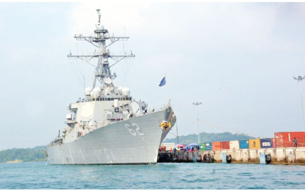Why is the US missile destroyer in Trinco?